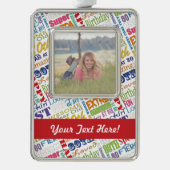 80歳ユニークの誕生日パーティギフトパーソナライズされたズ シルバープレートフレームオーナメント (正面)