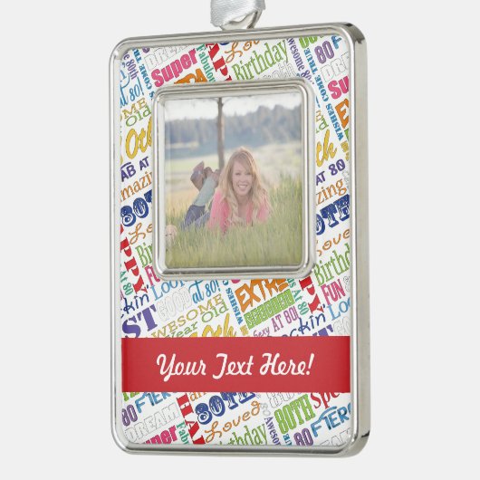 80歳ユニークの誕生日パーティギフトパーソナライズされたズ シルバープレートフレームオーナメント (左)