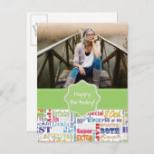 80歳ユニークの誕生日プレゼント インビテーションポストカード (正面/裏面)