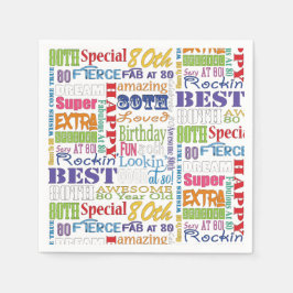 80歳ユニークの誕生日プレゼント スタンダードカクテルナプキン