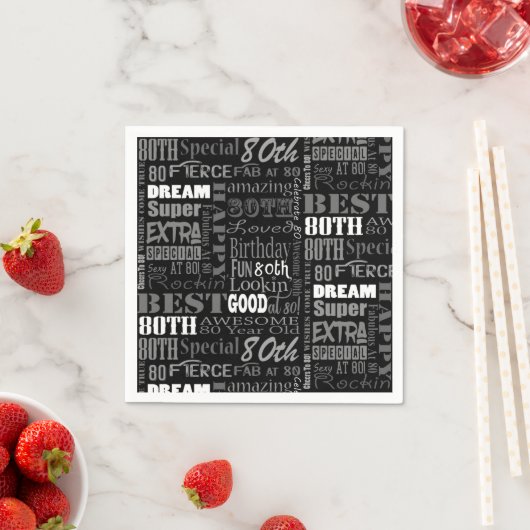 80歳ユニークの誕生日プレゼント スタンダードカクテルナプキン (インサイチュ)