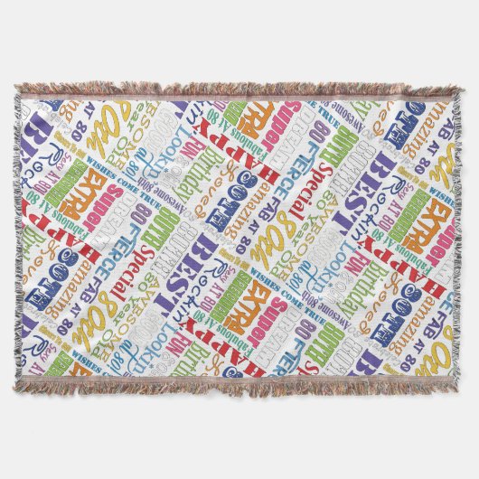 80歳ユニークの誕生日プレゼント スローブランケット (正面)