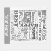 80歳ユニークの誕生日プレゼント フリースブランケット (正面(横))