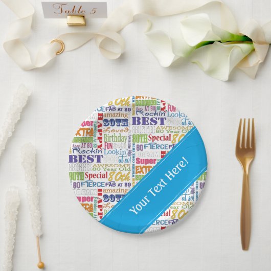 80歳ユニークの誕生日プレゼント ペーパープレート (ウェディング)