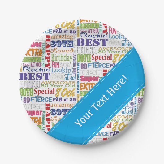 80歳ユニークの誕生日プレゼント ペーパープレート (正面)