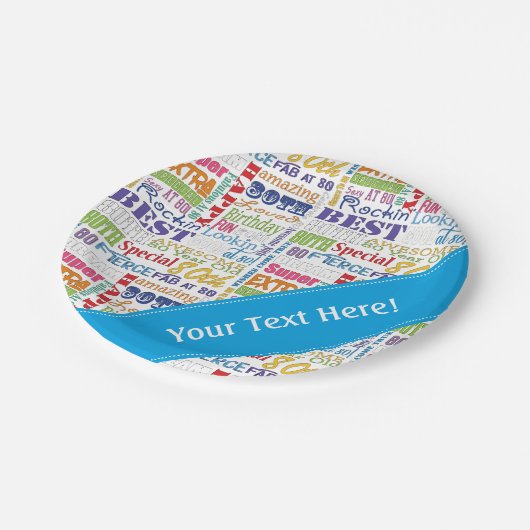 80歳ユニークの誕生日プレゼント ペーパープレート (アングル)