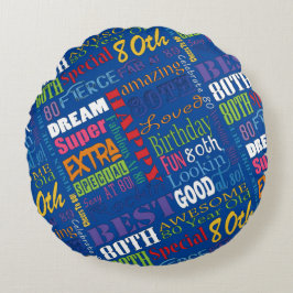 80歳ユニークの誕生日プレゼント ラウンドクッション
