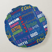 80歳ユニークの誕生日プレゼント ラウンドクッション (裏面)