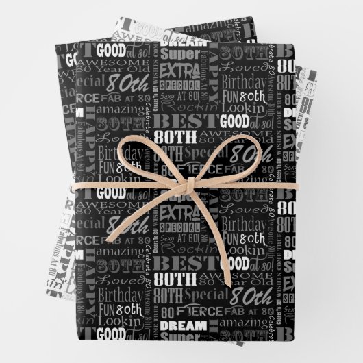 80歳ユニークの誕生日プレゼント ラッピングペーパーシート (インサイチュ)