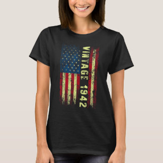 80歳ヴィンテージ1942年米国国旗80歳の誕生日 Tシャツ