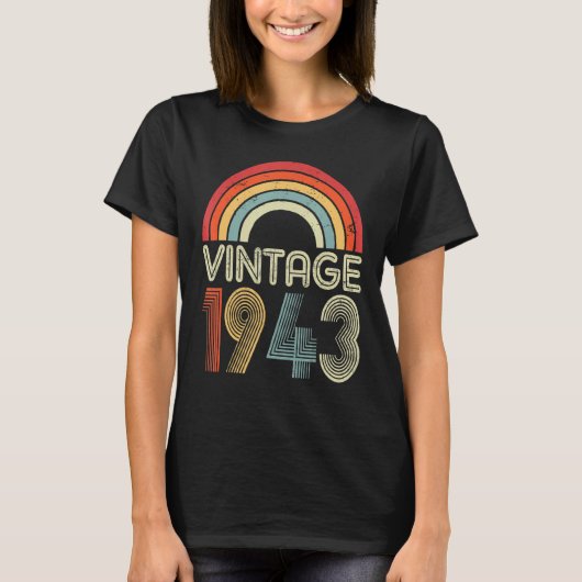80歳ヴィンテージ1943 80誕生日 Tシャツ (正面)