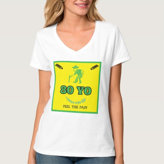 80歳感じの痛み Tシャツ (正面)
