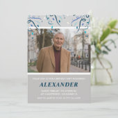 80歳招待状メンズ紙吹雪写真海軍 招待状 (スタンド正面)