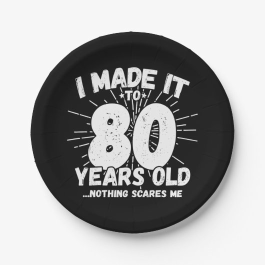 80歳皮肉ミームおもしろい80誕生日 ペーパープレート (正面)
