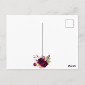 80歳誕生日のフローラ金ゴールドの招待 ポストカード (裏面)