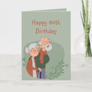 80歳誕生日の老おもしろい後おめでとう カード