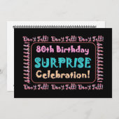 80歳誕生日パーティーの招待テンプレート 招待状 (正面/裏面)