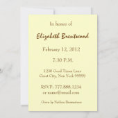 80歳誕生日パーティーの招待金ゴールドバラ  招待状 (裏面)