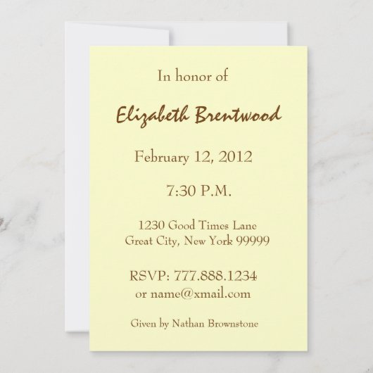 80歳誕生日パーティーの招待金ゴールドバラ 招待状 (裏面)