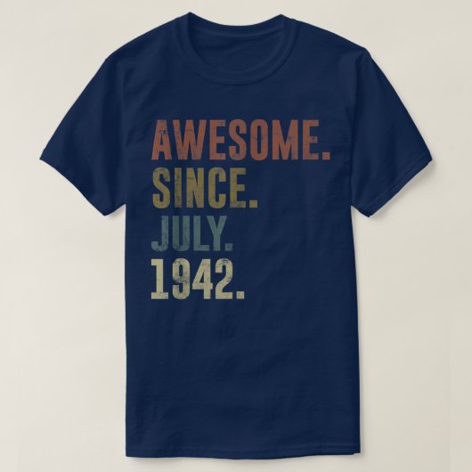 80歳誕生日ヴィンテージ最高 1942年7月からTシャツ Tシャツ (デザイン正面)