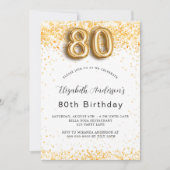 80歳金ゴールドグリッター エレガント 招待状 (正面)