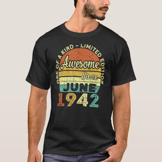 80歳1942年6月80誕生日 Tシャツ (正面)