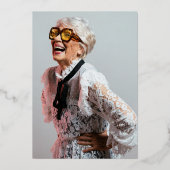 80歳 おめでとう ゴールド ブラック 写真入り 80歳の誕生日 箔招待状 (裏面)