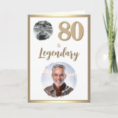 80歳 & レジェンダリー 2枚の写真 80歳の誕生日 カード (正面)