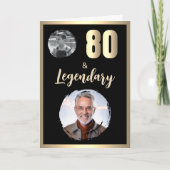 80歳 & レジェンダリー 2枚の写真 80歳の誕生日 ゴールド カード (正面)