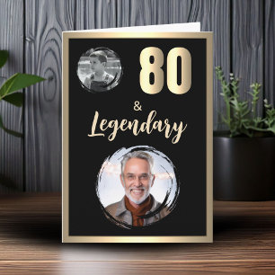 80歳 & レジェンダリー 2枚の写真 80歳の誕生日 ゴールド カード