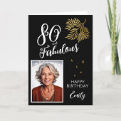 80歳 誕生日おめでとう フォトカード カード (正面)
