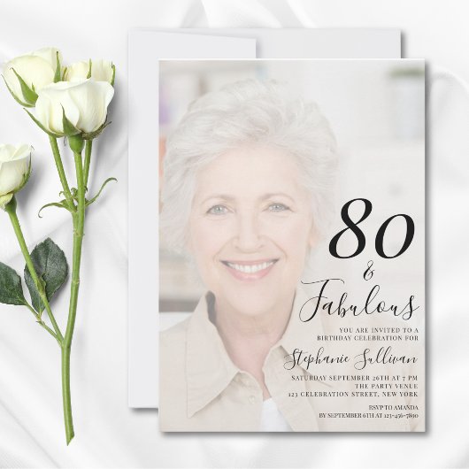 80歳 誕生日おめでとう フォト エイティー エイジ 招待状