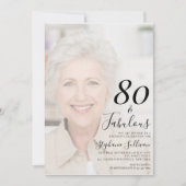 80歳 誕生日おめでとう フォト エイティー エイジ 招待状 (正面)