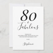 80歳 誕生日パーティー サンキューカード (正面)