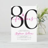 80歳 誕生日パーティー Eighty and Fabulous Script 招待状 (スタンド正面)