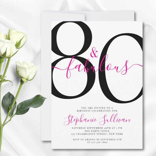 80歳 誕生日パーティー Eighty and Fabulous Script 招待状
