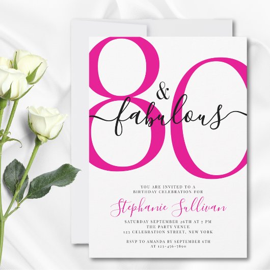 80歳 誕生日パーティー Eighty and Fabulous Script 招待状