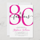 80歳 誕生日パーティー Eighty and Fabulous Script 招待状 (正面)