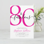 80歳 誕生日パーティー Eighty and Fabulous Script 招待状 (スタンド正面)
