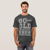 80歳 80歳の誕生日なら何でも知ってる 少年 Tシャツ (正面フル)