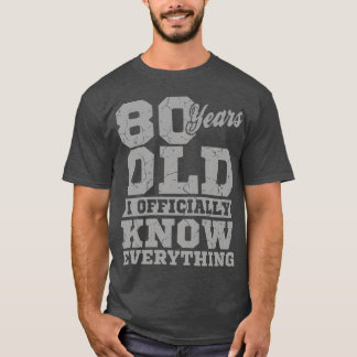 80歳 80歳の誕生日なら何でも知ってる 少年 Tシャツ