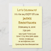 80歳~89歳の誕生日パーティー招待状 金色のろうそく 招待状 (裏面)