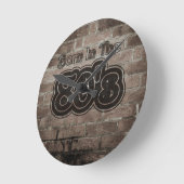 80生まれ代のヴィンテージ ラウンド壁時計 (傾斜)