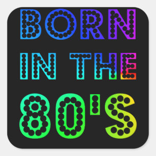 80生まれ年代かわいい80おもしろい年代の幸せ スクエアシール