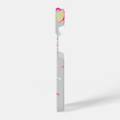 80生まれ年代のグレーポップ・アートののピンクのiphoneケース iPhoneケース (左側面)