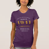 80生まれ誕生日1941年標準紫の女性 Tシャツ (正面)