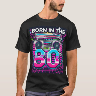80生まれsレトログラフィックTシャツ – Neon 80s Tシャツ