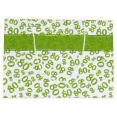 80番目に近い緑/白の乱数パターン ラージペーパーバッグ (裏面)