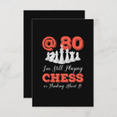 80番目のおもしろい誕生日の贈り物- 80歳のチェスの女王 出欠カード (正面/裏面)