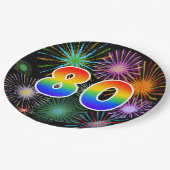 80番目のイベント-おもしろい、レカラフルインボはっきりしたー80 ペーパープレート (アングル)